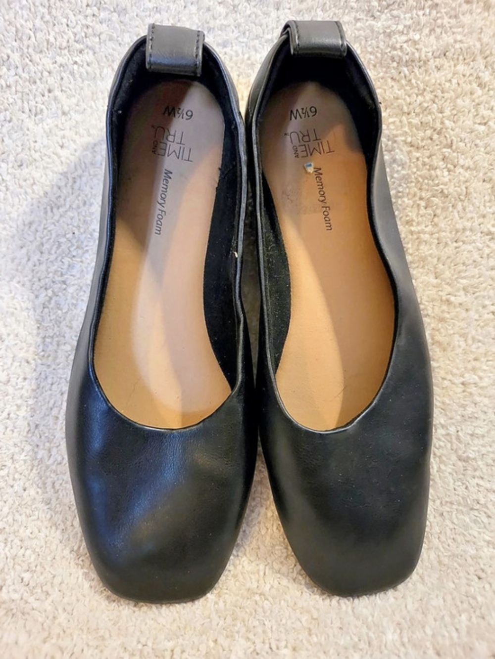 Time and Tru Women's Soft Square Toe Ballet Flats Soft Square Toe Ballet Flats